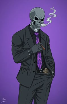 Skeleton In A Suit, Earth 27, Phil Cho, A Skull, Skeleton, Bones, Deviantart, Purple