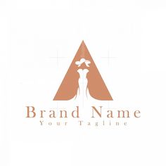 a logo for a clothing store with an image of a woman standing in front of a triangle