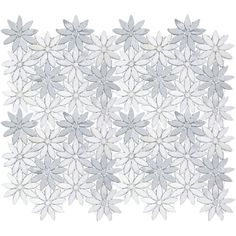 an image of a white flower pattern on the wall in front of a white background