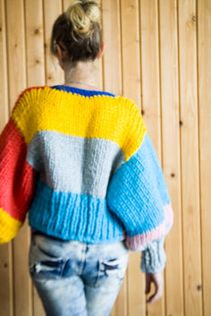 chunky knit cardigan, chunky sweater, chunky crop cardigan, oversized chunky, patchwork jacket, oversized sweater, patchwork multicolor, orange yellow green, cropped cardigan, open front cardigan Boho Knitwear, Knit Sweater Oversized, Boho Fashion Winter, Hippie Sweaters, Knitwear Trends, Hand Knit Sweater, Style Sweaters, Winter Boho, Sweater Oversized