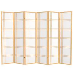 This room divider has a classic design that will blend in with any décor. Use this as a room divider or decorative element. The spruce frame and rice paper panels add to the beauty of this room divider. With folding panels, you can easily store the room divider away when it is not needed. Oriental Furniture Color: Natural, Number of Panels: 6 Oriental Furniture Double Cross Shoji 6 Panel Room Divider - Room Dividers in Natural | Size 70" x 84" | Perigold Paper Room Divider, Ways To Divide A Room, Cat Diy Projects, Room Divider Wood, Divider Room, Traditional Japanese Design, Natural Number, Shoji Screen, Cats Diy Projects