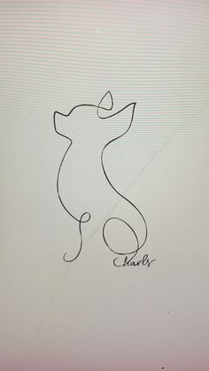 a drawing of a cat with the word share on it's back and side