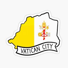 a sticker with the flag and coat of arms in front of a white background