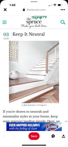 the app is showing an image of stairs