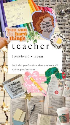 an image of teacher's day card with the words teachers and notes on it