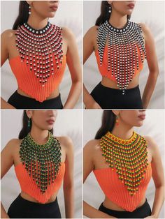 3pcs/Set Multilayer Beaded Design Woman Necklace With , Retro, Vacation Style     Wood     Women Fashion Jewelry, size features are:Bust: ,Length: ,Sleeve Length: Adding Jewelry To Tops, Beading Patterns Free Necklaces, Maasai Beads Necklace, Beading Patterns Necklaces, Afrocentric Necklaces, Afro Jewelry, African Wedding Jewelry, Retro Vacation, Diy Necklace Patterns