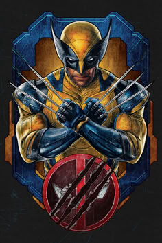 an image of wolverine with claws on his chest