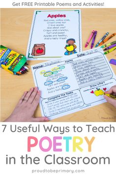 the 7 useful ways to teach poetry in the classroom with free printables and activities