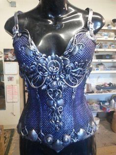 Organic Armor Mermaid corset just before we shipped. Sea Armor, Mermaid Chest, Mermaid Armor, Mermaid Costume Makeup, Steampunk Corsets, Organic Armor, Mardi Grad, Mermaid Inspiration