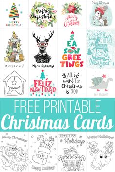 free printable christmas cards for kids to color and share with the family or friends