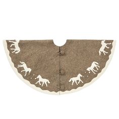 Handmade Christmas Tree Skirt in Felt - Horses on Gray - 60 - Arcadia Home Felt Horses, Felt Tree Skirt, Felt Making, Lodge Cabin, Cowboy Christmas, Handmade Christmas Tree, Rain Water Collection, Favorite Animal, Hand Applique