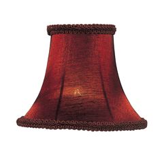 a red lamp shade on a white background