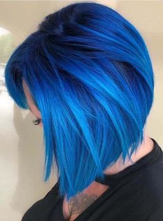 Bright Blue Hair, Short Blue Hair, Vivid Hair, Bold Hair Color, Super Hair, Light Hair Color, Hair Color For Women, Hair Color Highlights, Trendy Hair Color