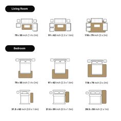 different types of living room furniture are shown in the diagram, including couches and loveseat