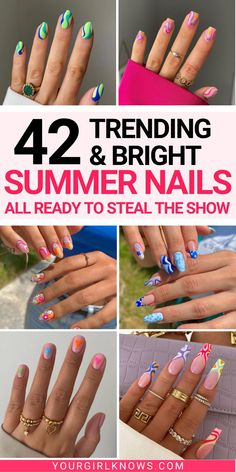 Get your nails ready for summer with the top 100 bright nail colors available on Amazon! From bold neons to vibrant corals and electric blues, find the perfect shades to make your manicure pop this season. Click to explore the best nail polishes, read reviews, and shop your favorites. Make your summer nails shine bright! 💖 #SummerNails #BrightColors #AmazonFinds 🌸🛍️ Multi Coloured Nails Summer, Bright Fun Summer Nails, Mid Summer Nails, Summer Matte Nails Design, Bold Summer Nails, Biab Nails Inspiration Summer 2024, Fun Bright Nail Designs, June 2024 Nails, Summer Nails 2024 Trends