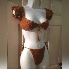 Handmade 2 Piece Swim Suit I Have 3 Available For Now Crochet Ideas Tops, Bikinis Tejidos Crochet, Bikinis A Crochet, Aesthetic Crochet Ideas, Crotchet Swimsuit, Crochet Swim Top, Two Piece Crochet, Crochet Fits, Crochet Bathing Suit