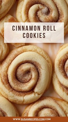 cinnamon roll cookies with text overlay