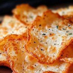 some cheesy crackers are sitting on a table