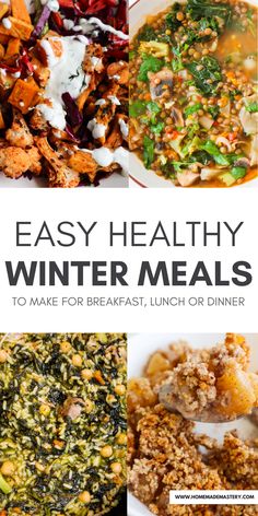 easy healthy winter meals to make for breakfast, lunch or dinner