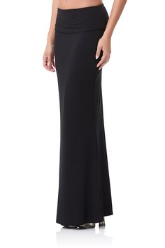 Fold Over Maxi Skirt, Evening Stretch Maxi Skirt, Evening Maxi Skirt With Stretch, Stretch Maxi Skirt For Evening, Elegant Stretch Maxi Skirt, Sleek Relaxed Maxi Skirt, Evening Midi Maxi Skirt With Relaxed Fit, Elegant Wide Leg Maxi Dress For Evening, Elegant Flowy Maxi Skirt In Solid Color