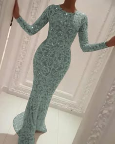 noy1g732us Cute Birthday Outfits For Winter, Classy Evening Dresses, Evening Dresses Elegant Long, Bodycon Sequin Dress, Maxi Long Sleeve Dress, Womens Evening Wear, Green Lace Dresses, Evening Dresses With Sleeves