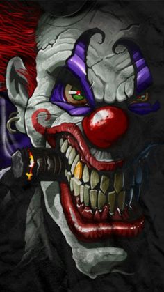 Pallasos Arkham City Batman, Clown Cartoon, Scary Clown Face, Evil Jester, Clown Photos, Killer Clown, Evil Clown, Clown Horror, Clown Tattoo