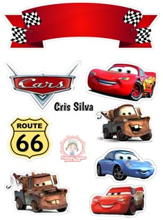 the cars are all in different shapes and sizes, including one for each disney character