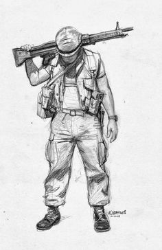 Soldier Drawing, Warrior Art, Combat Art, Sketch Style, Marine Corps, Art Drawings Simple, Pencil Drawing, Art Drawing