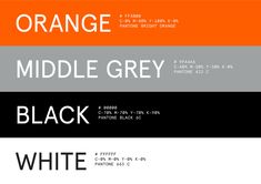 an orange, black, and white poster with the words middle grey written in bold font