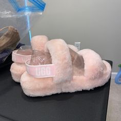 Fluff Yeah Pink Sandal Cozy Couture Slippers Color And Style Is Not Offered By Ugg Anymore, Making These Very Rare New/Mint Condition Cute Footwear, Pink Couture, Pretty Shoes Sneakers, Shoes Ugg, Christmas Gift List, Pink Sandals, Pretty Shoes, Ugg Australia, Womens Uggs