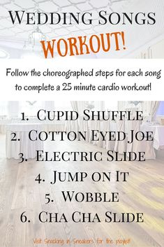 an advertisement for a wedding song workout