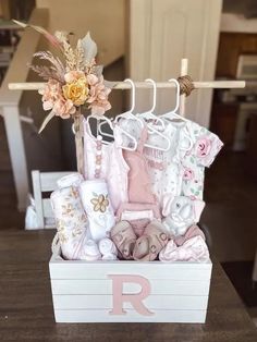 60+ Easy Baby Shower Ideas for Girls - Holidappy Baby Gifts Baskets, Baby Baskets Gift Ideas, Baby Girl Gift Ideas Baskets, Baby Shower Gifts For Girls Diy, Baby Gift Baskets Ideas, Baby Shower Gift Basket For Girls Diy, Baby Girl Baby Shower Gift Ideas, Baby Shower Boxes Diy, Baby Basket Gift Ideas Girl