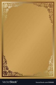 an elegant gold frame with roses on it