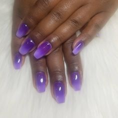 glory nail salon on Instagram: “#acrylicnails #coffinnails #ombernails #purple #white #airbrushnails #nailart #nailset #pretty #nailsoftheday #nailsdesign…” Purple Ombre Nails Square, Airbrush Nails, Ombre Nail, Ombre Nails Glitter, Ombre Nail Designs, Braids With Curls, Purple Ombre