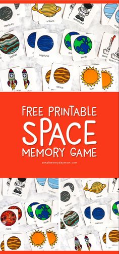 printable space memory game for kids