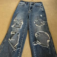 Pacsun Baggy Ripped Jeans, Almost Never Worn Baggy Ripped Jeans, Pacsun Pants, Jeans Color, Ripped Jeans, Colored Jeans, Pacsun, Pant Jumpsuit, Outfit Ideas, Wide Leg