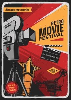 the retro movie festival poster is displayed