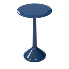 a small blue table on a white background