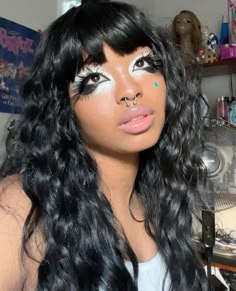 Gyaru gal gainin gyaru black gal gyaru makeup hair style outfit d.i.a  jfashion kawaii baddie y2k pretty Gyaru Fashion Makeup, Gyaru Harajuku, Cute Makeup For Round Face, Gary Makeup, Real Gyaru, Ganguro Makeup, Purple Gyaru, Y2k Gyaru, Gyaru Substyles