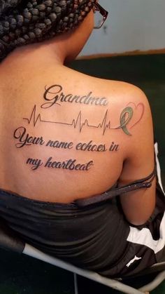 Rip Grandma Tattoos, Mama Tattoos, Ironman Tattoo, Cute Shoulder Tattoos, Grandma Tattoos, Heartbeat Tattoo