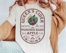 Disney Snow White And Seven Dwarfs Queens Cider Poison Apple Shirt Snow White And Seven Dwarfs, Snow White Shirt, Apple Shirt, Poison Apple, Disney Snow White, Poison Apples, Family Birthday, Seven Dwarfs, Very Hungry Caterpillar