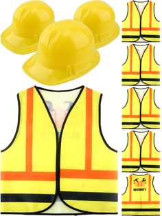 PRICES MAY VARY. Suitable Size: The sizes of the child construction worker vest and hat are as shown in the picture, one size fits most children, loose fit without causing strain on the body. These are designed for kids who love their jobs and dream of becoming engineers and Construction Worker Reliable Material: Kids construction vest is made of reliable waterproof non-woven material, which is reusable, easy to clean and not easy to break; the construction hat is made of reliable soft plastic, Interesting Costumes, Construction Worker Costume, Engineer Dress, Construction Vest, Kids Construction, Construction Hat, Pretend Play Costumes, Hat For Kids, Construction For Kids