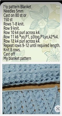 the instructions to crochet and how to use them for knitting, with pictures on it