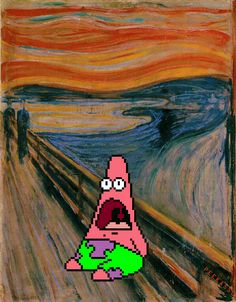 an image of a painting that looks like it has been altered to look like the scream