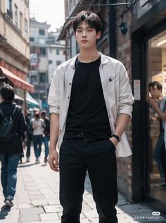 Male Outfit, City Boy, Boy Pictures, Asian Men, Men Casual, Mens Outfits, Anime, Quick Saves