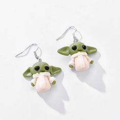 Refill Baby Yoda Comes With A Cute Baby Yoda Keychain As Well Grogu Earrings, Yoda Keychain, Star Wars Earrings, Best Pacifiers, Star Wars Jewelry, Disney Earrings, Clay Baby, Lobe Piercing, Pandora Style