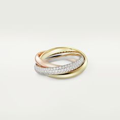 Classic Trinity ring Trinity Cartier, Gold Trinity Ring, Cartier Trinity Ring, Trinity Bracelet, Trinity Necklace, Trinity Ring, Pave Ring, Timeless Jewelry, Classic Fashion