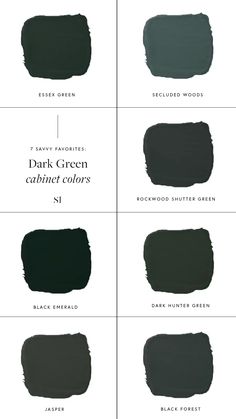 the different shades of dark green paint