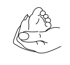 a drawing of a hand holding something