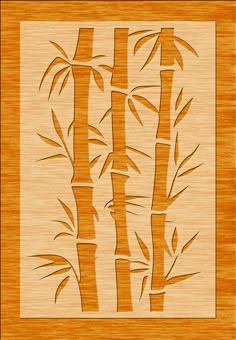 an image of some bamboo trees in the wood with brown and tan background on it